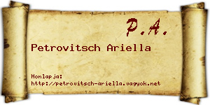Petrovitsch Ariella névjegykártya
