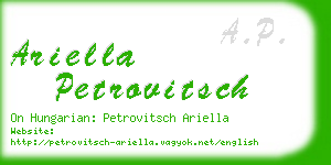 ariella petrovitsch business card